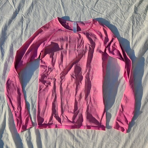 Ivivva Lululemon Swiftly Fly Tech Long Sleeve Shirt - Pink -Girls 14/Women Small - Picture 14 of 14